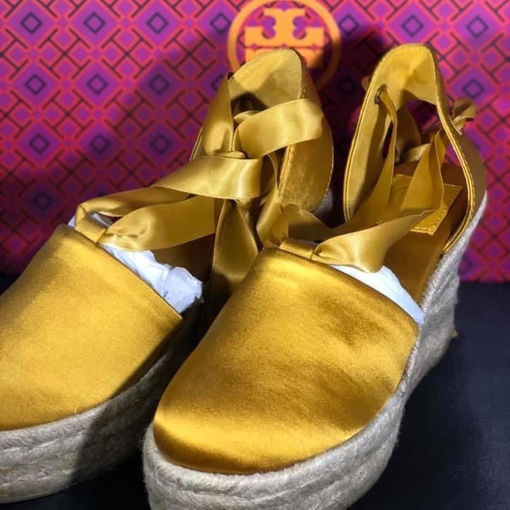 Tory Burch Elisa Wedge Espadrille-Satin
